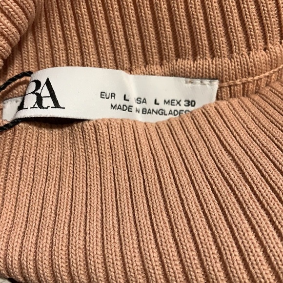 NWOT. Zara Dusty Pink Cut Out Knit Dress. Size M. - Picture 6 of 8